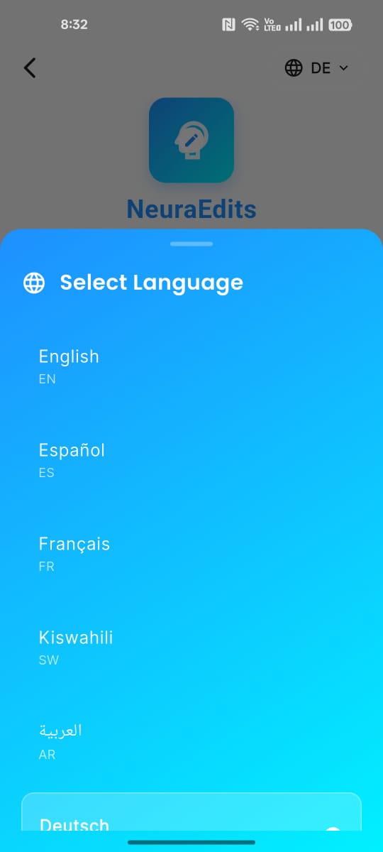Language Selection